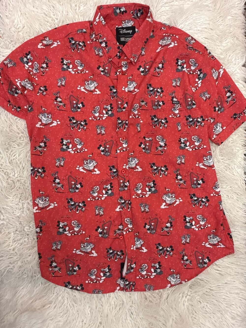 RSVLTS Disney Mickey Mouse 2XL Short Sleeve Button Up